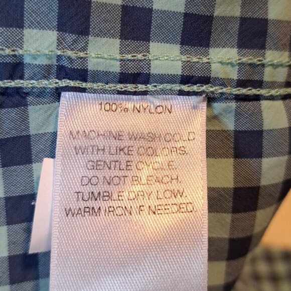 Vineyard Vines men's size small blue & mint gingham long sleeve shirt EUC - Picture 5 of 5